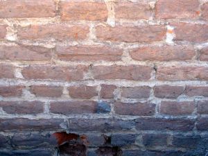 The brickwork of uncertain vintage, exposed in the day's third hole.