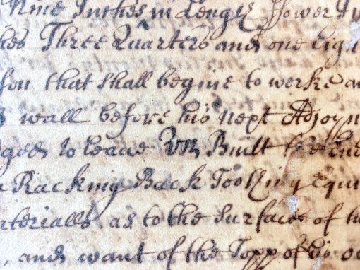 An excerpt of South Carolina's "wharf wall" act of March 1696 (Act No. 131), from the engrossed manuscript held at the South Carolina Department of Archives and History.